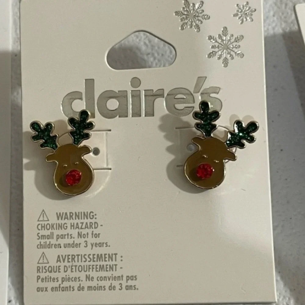 NWT‎ Set of Claire's Holiday Earrings & Hair Accessories